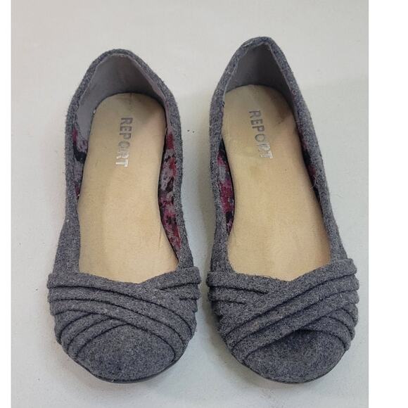 Report Shoes Womens 8.5 Gray Flats Slip On Casual Relaxed Modern Shoe Gay Wool - Picture 1 of 9